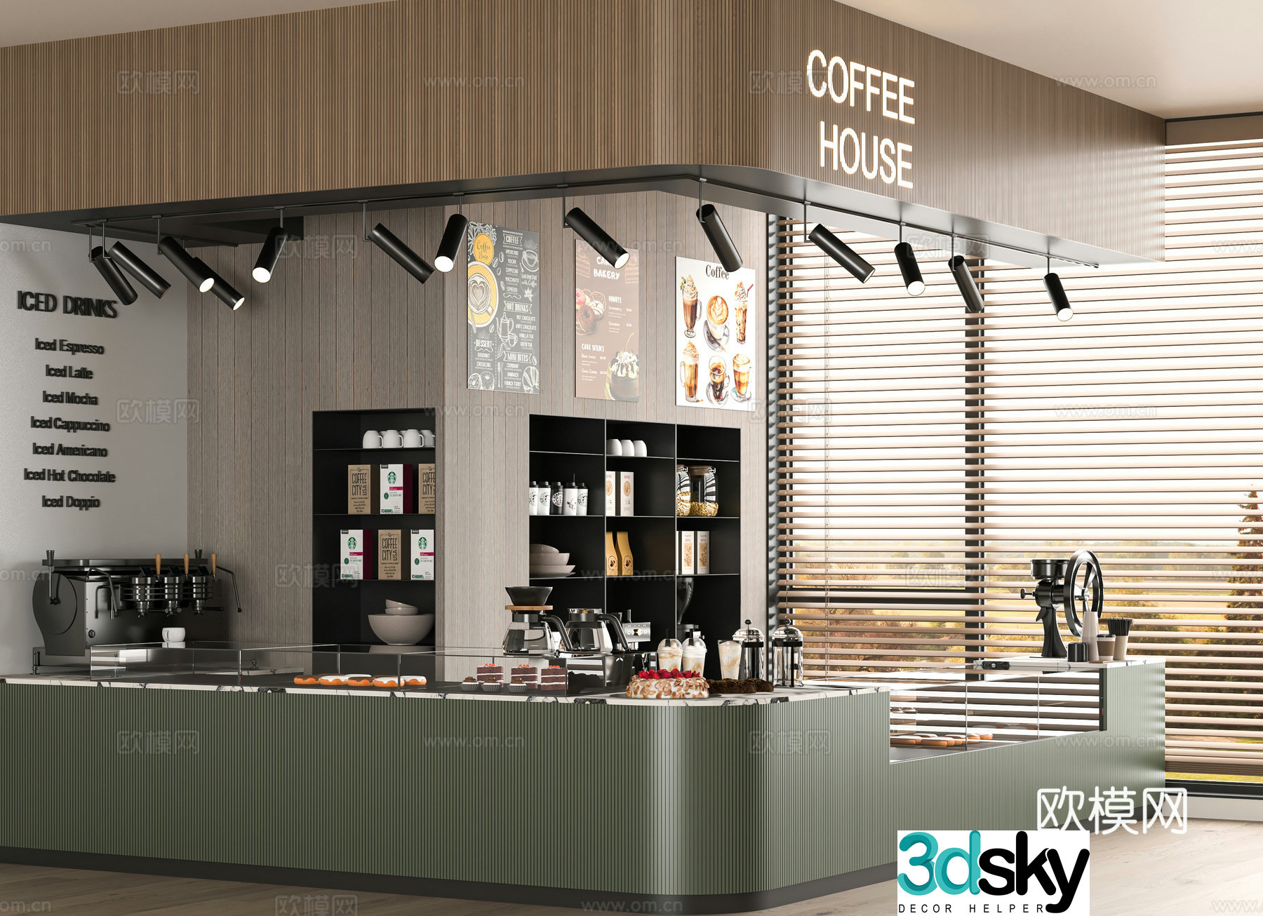 Modern cafe 3d model