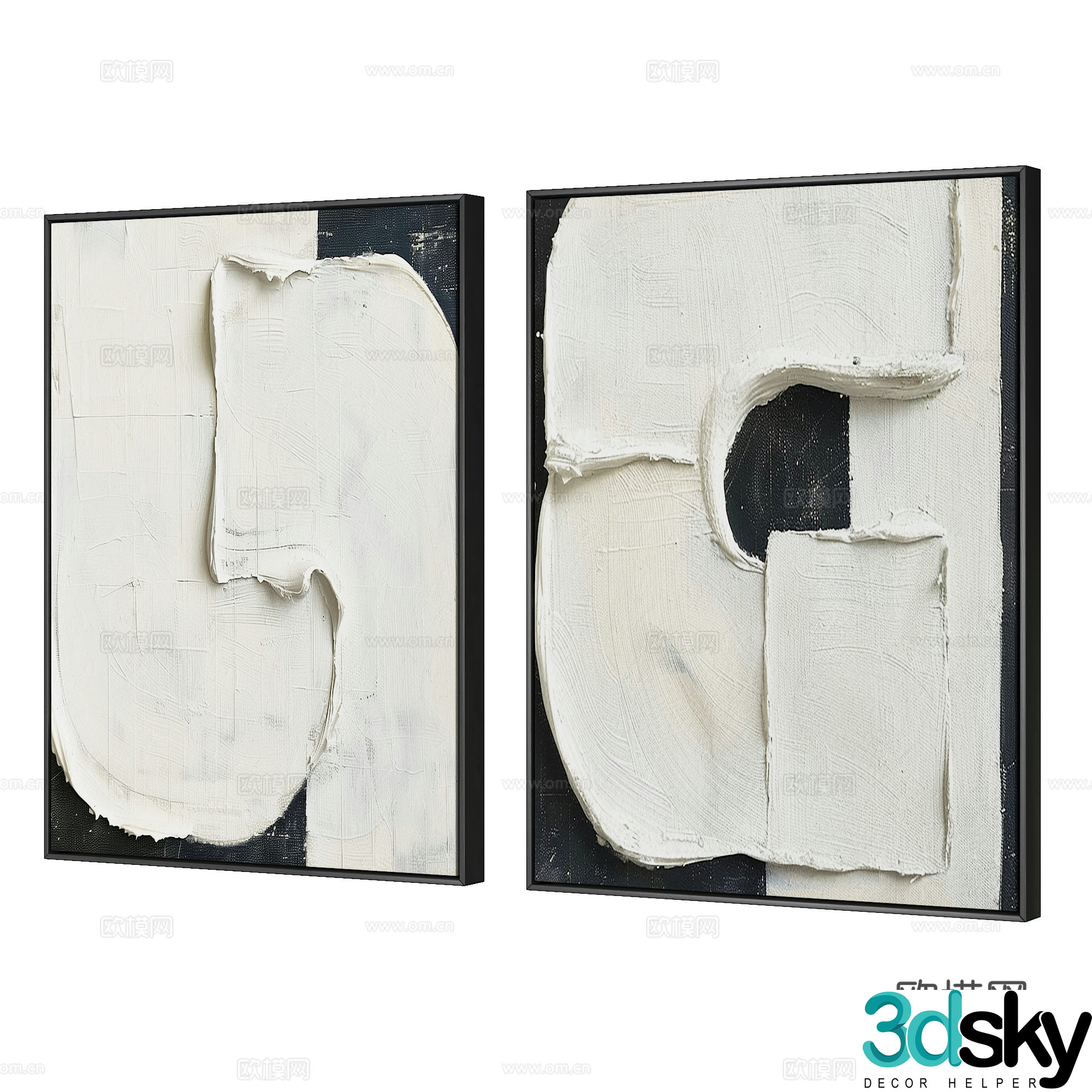 Modern hanging painting 3d model