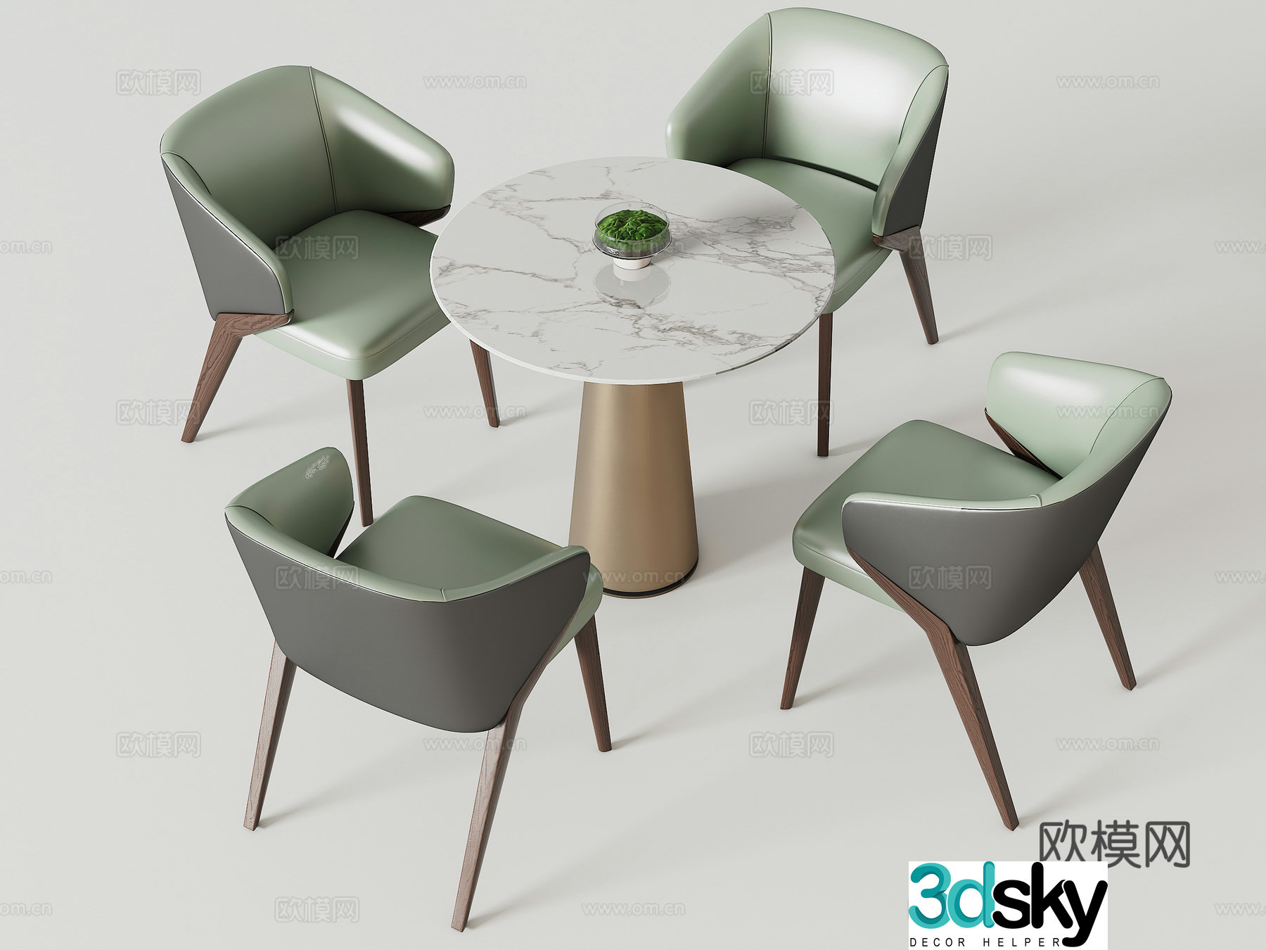 Negotiation table leisure table and chair combination 3D model