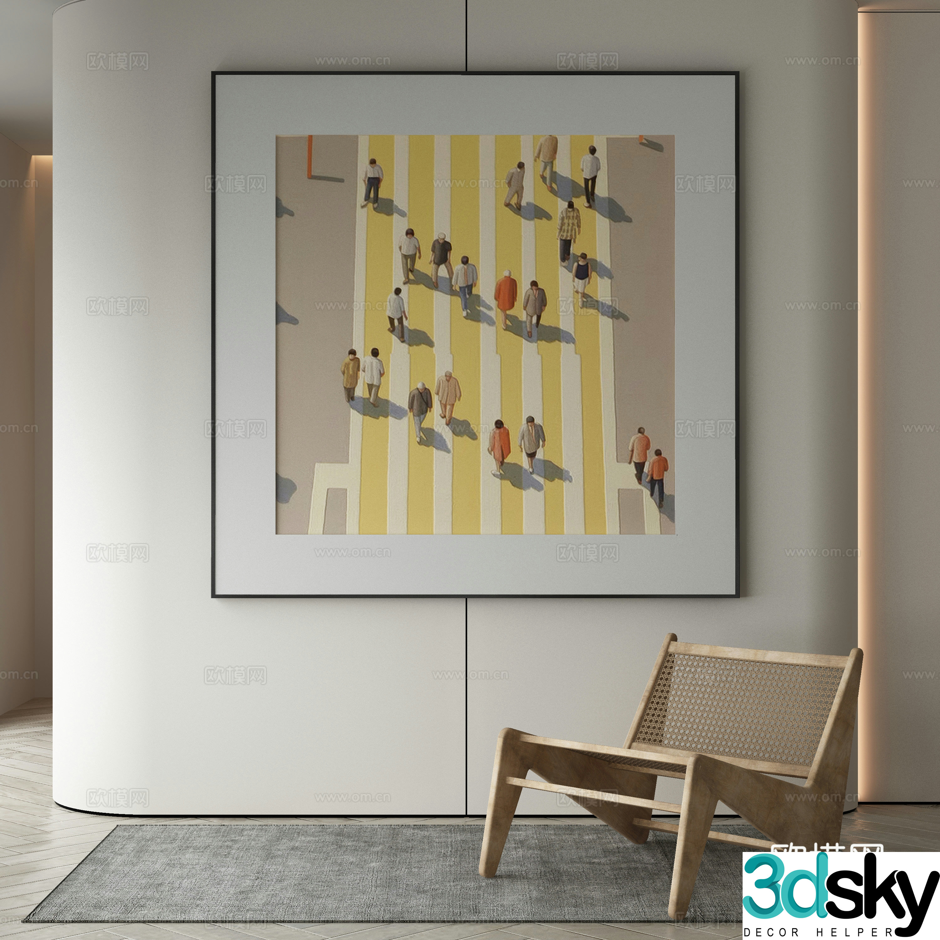 Wasabi hanging painting oil painting 3d model