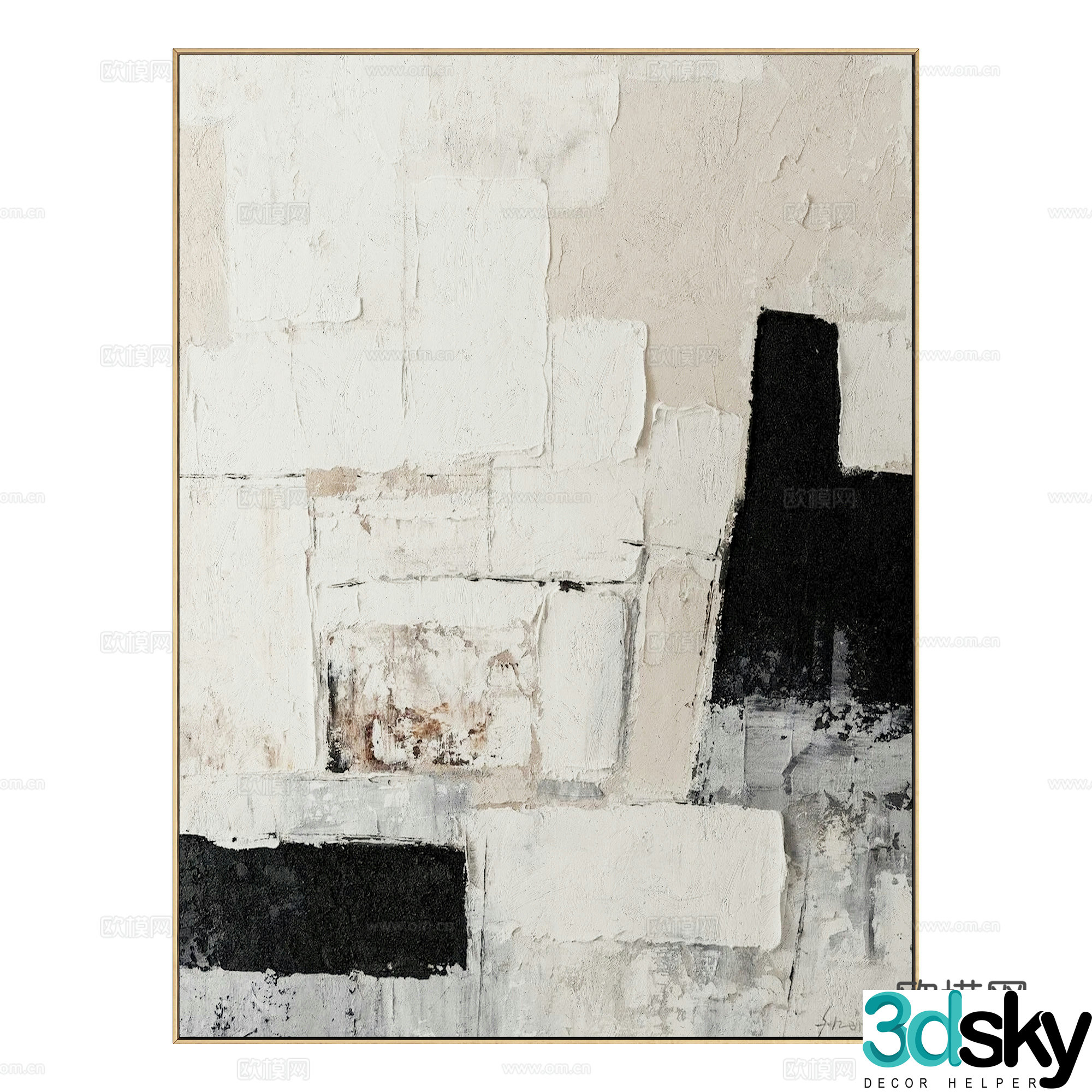 Modern hanging painting 3d model