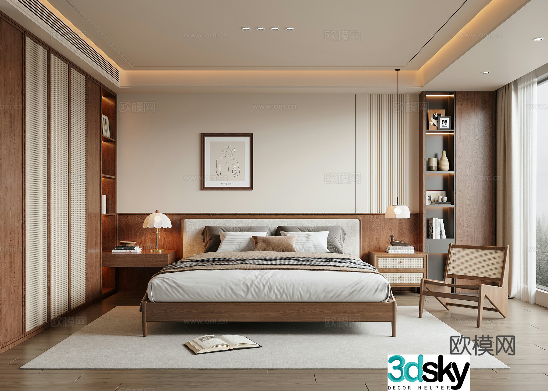 Wasabi Middle Style Bedroom 3D Model