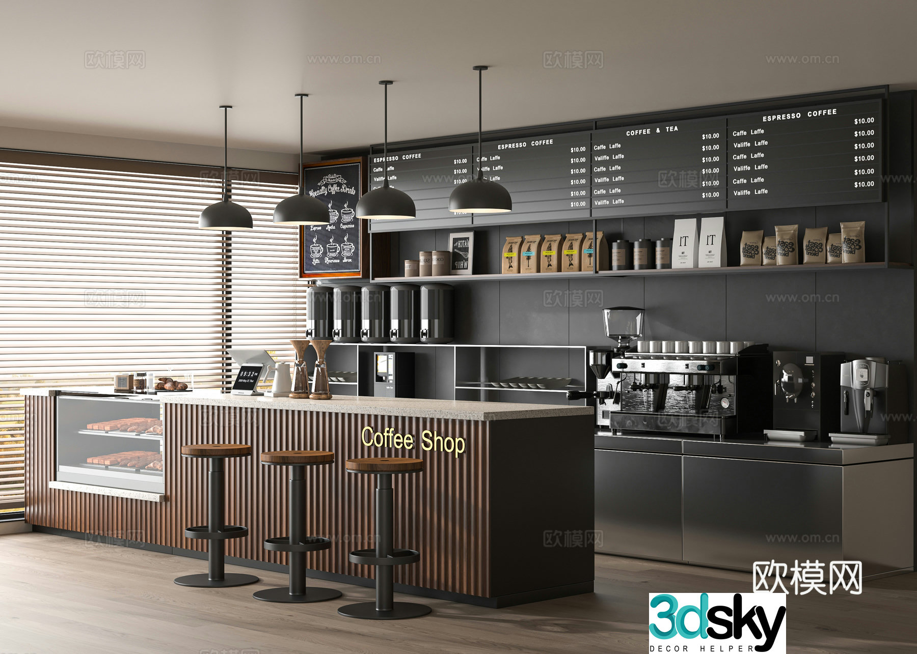 Modern cafe 3d model