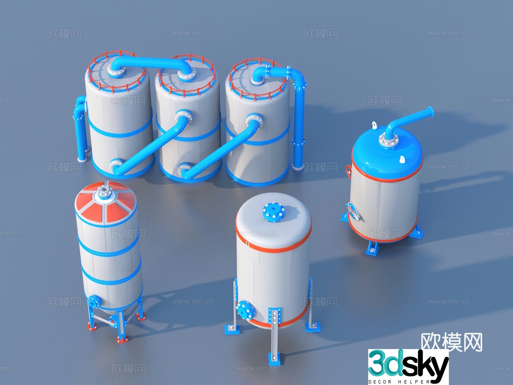Storage tank Industrial storage tank Valve Ladder 3D model