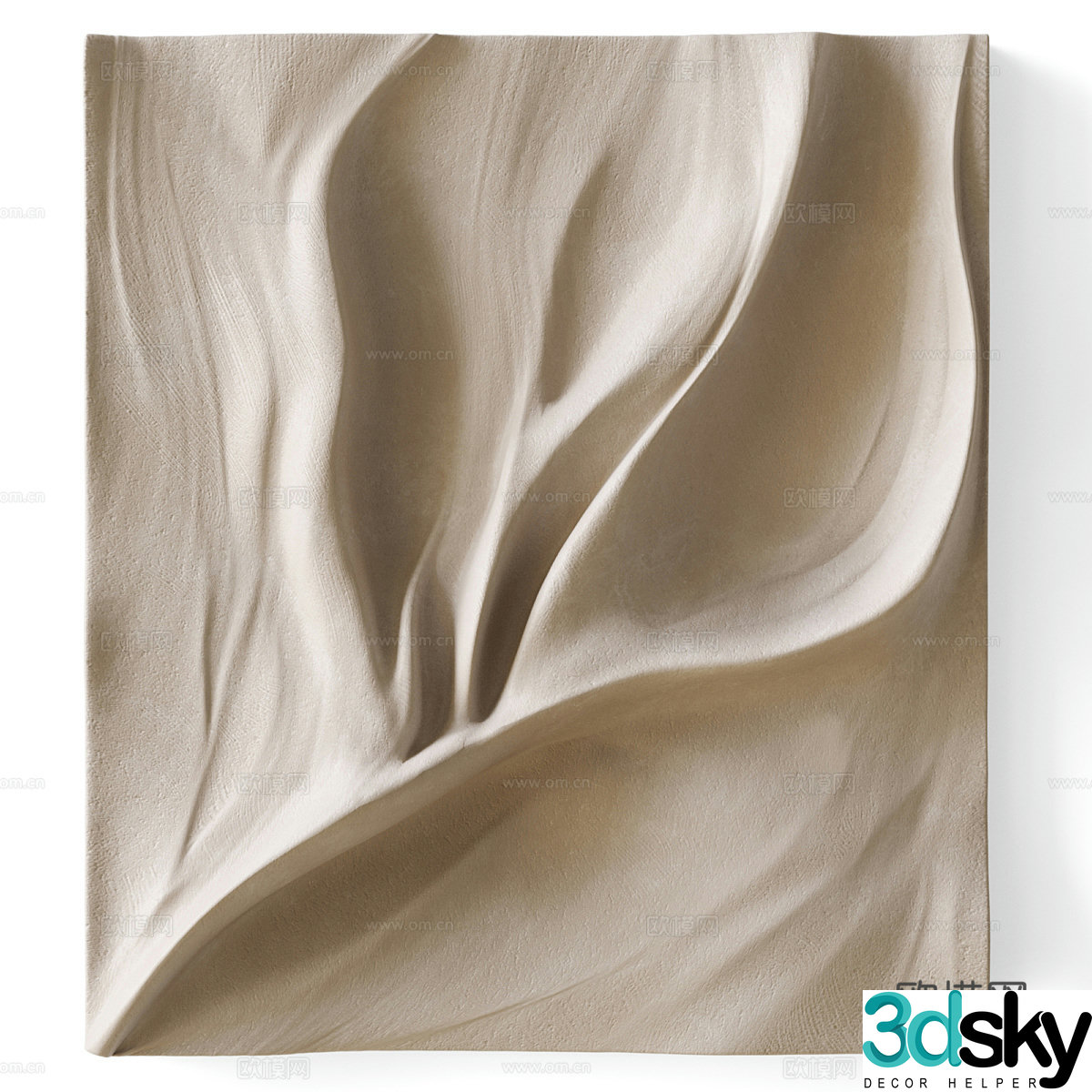 New Chinese style Wasabi Relief Wall Decoration Pendant 3D Model