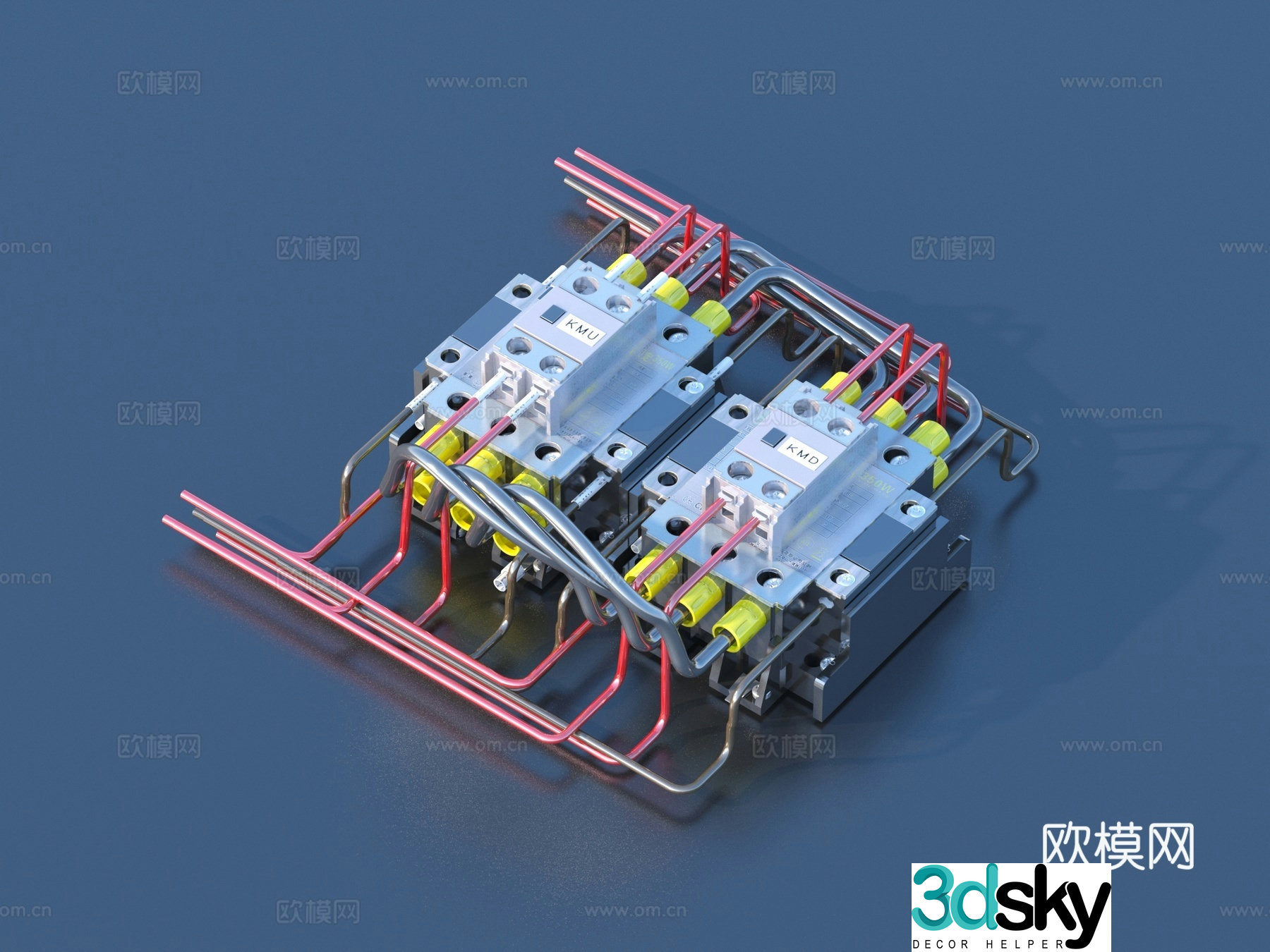 Circuit breaker leakage protection switch air switch wiring module 3d model