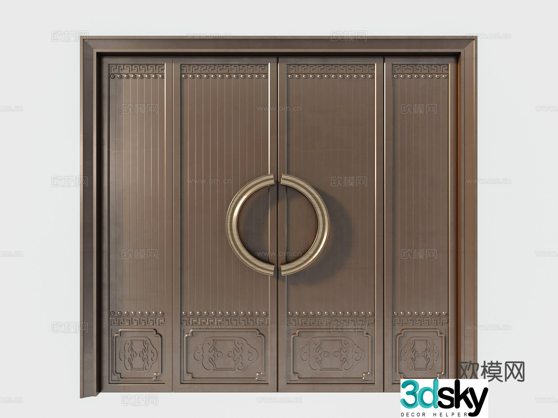 Modern new Chinese style door 3D model