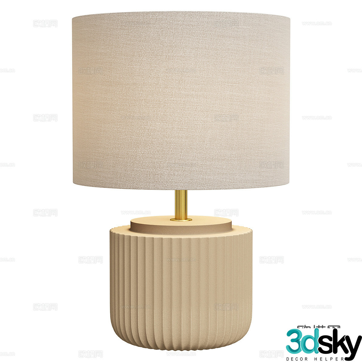 New Chinese light luxury Natural Cole desk lamp 3D model