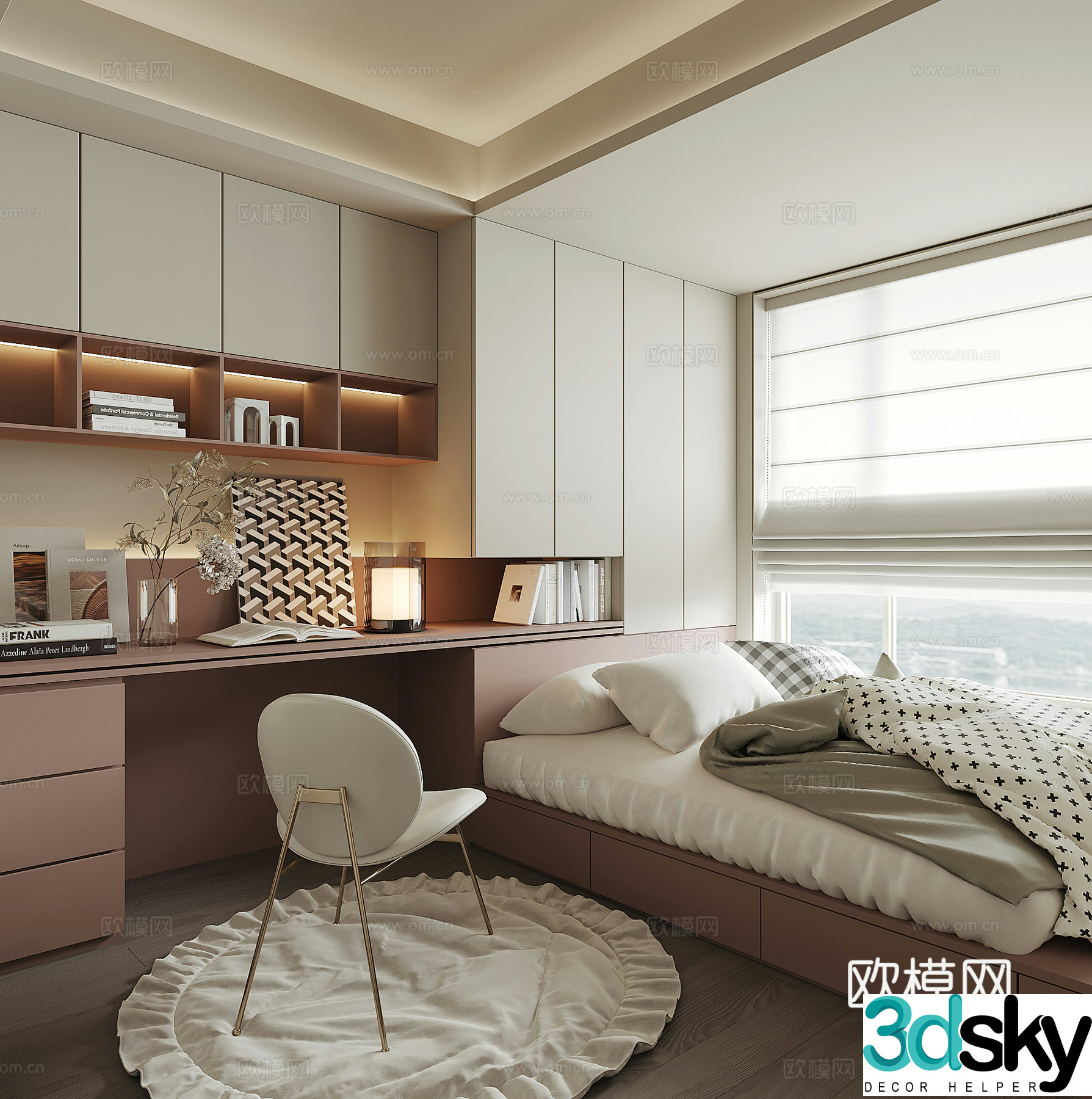 Modern tatami bedroom 3d model