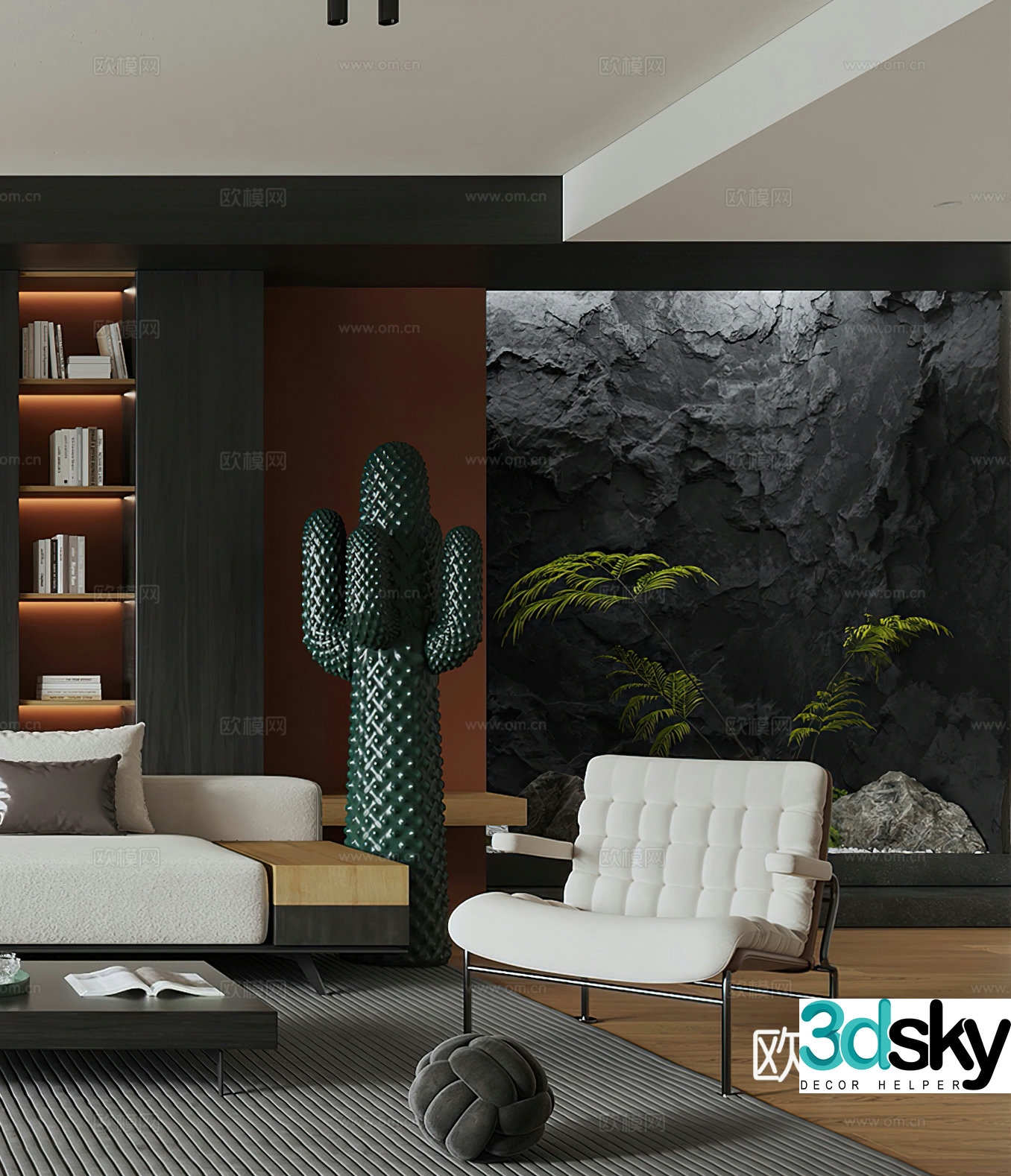 Modern leisure chair ornaments Italian leisure chair side table corner table Xuan 3D model