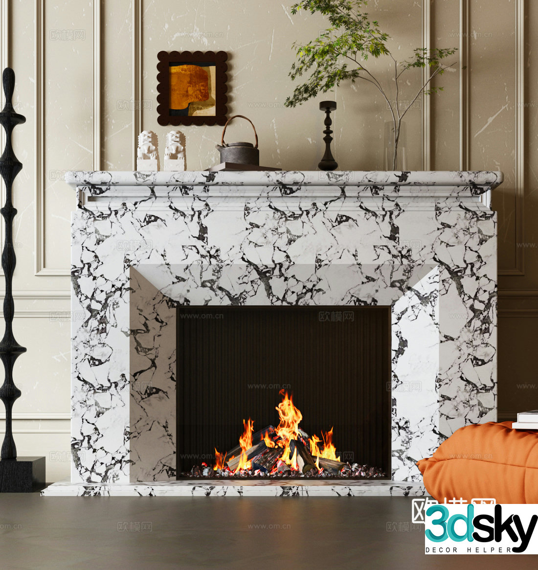 French fireplace European fireplace American fireplace 3d model