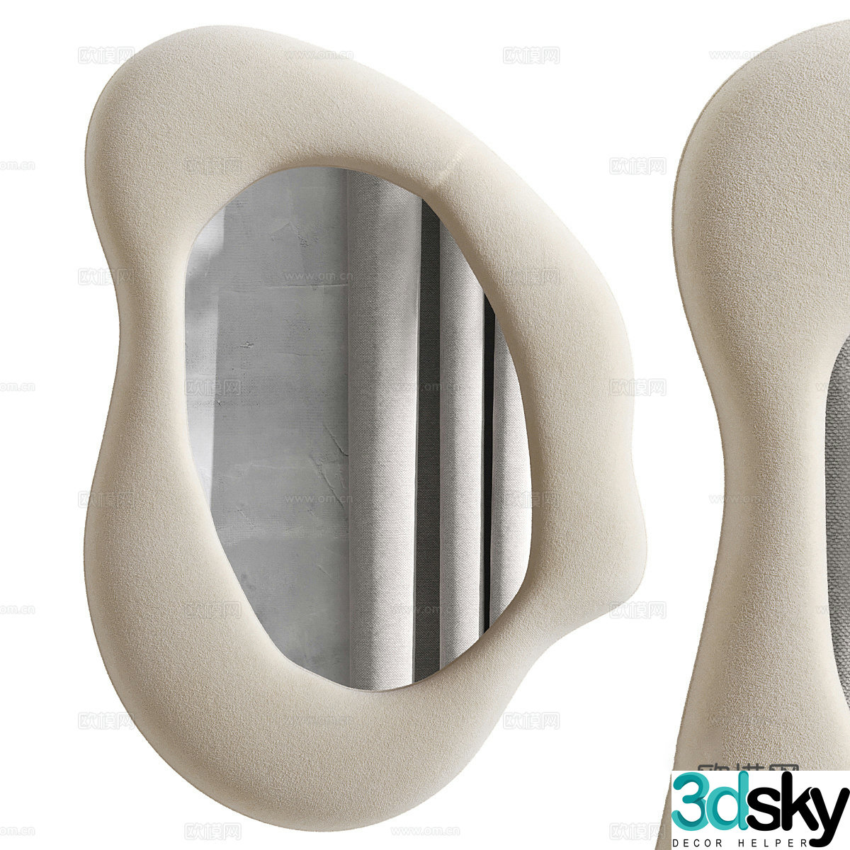 Special-shaped mirror styling mirror vanity mirror wall mirror bathroom mirror decorative mirror change to 3D model