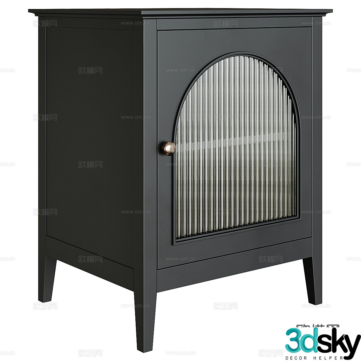 New Chinese style wabisa bedside table 3D model
