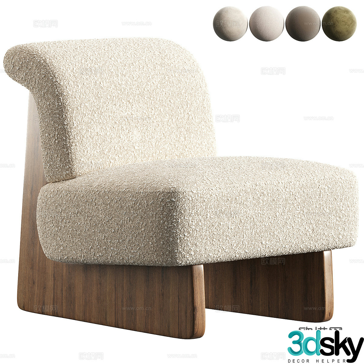 New Chinese Pronto leisure chair 3d model