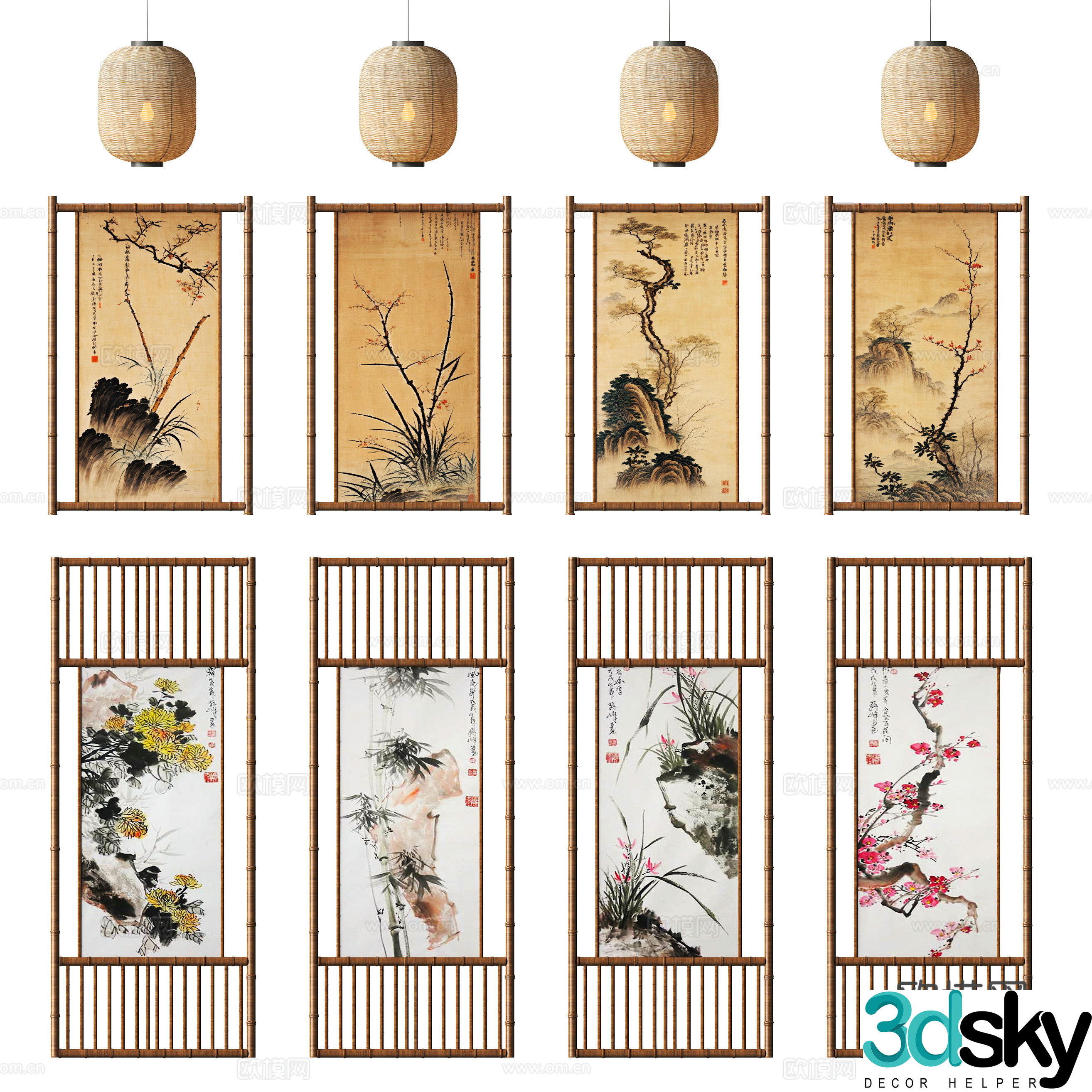 Chinese screen 3d model