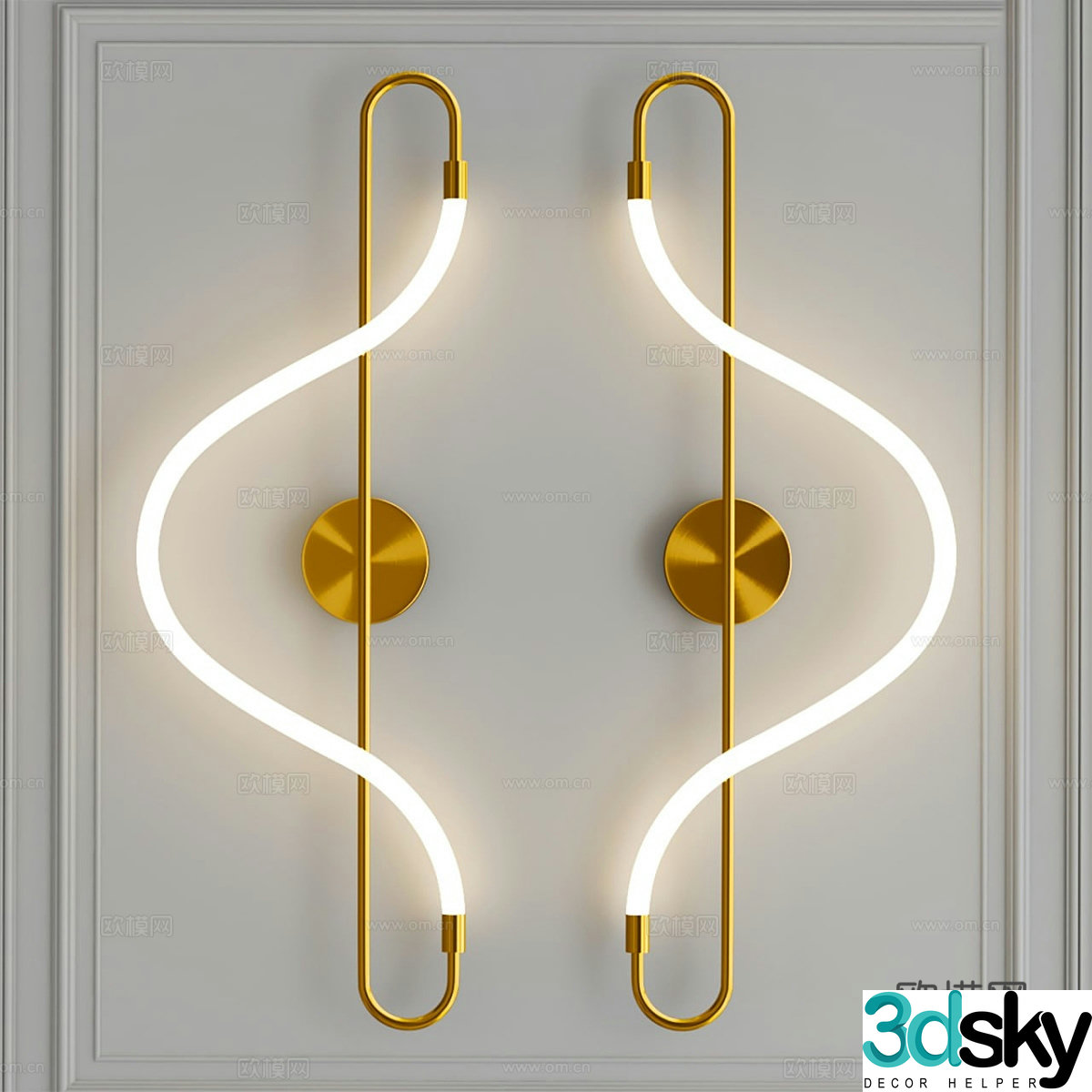 Modern light luxury decorative wall light 3d model