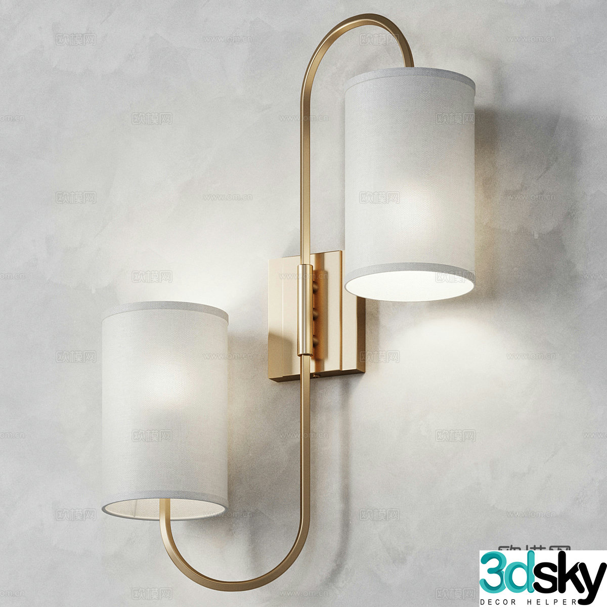 Modern light luxury decorative wall light 3d model