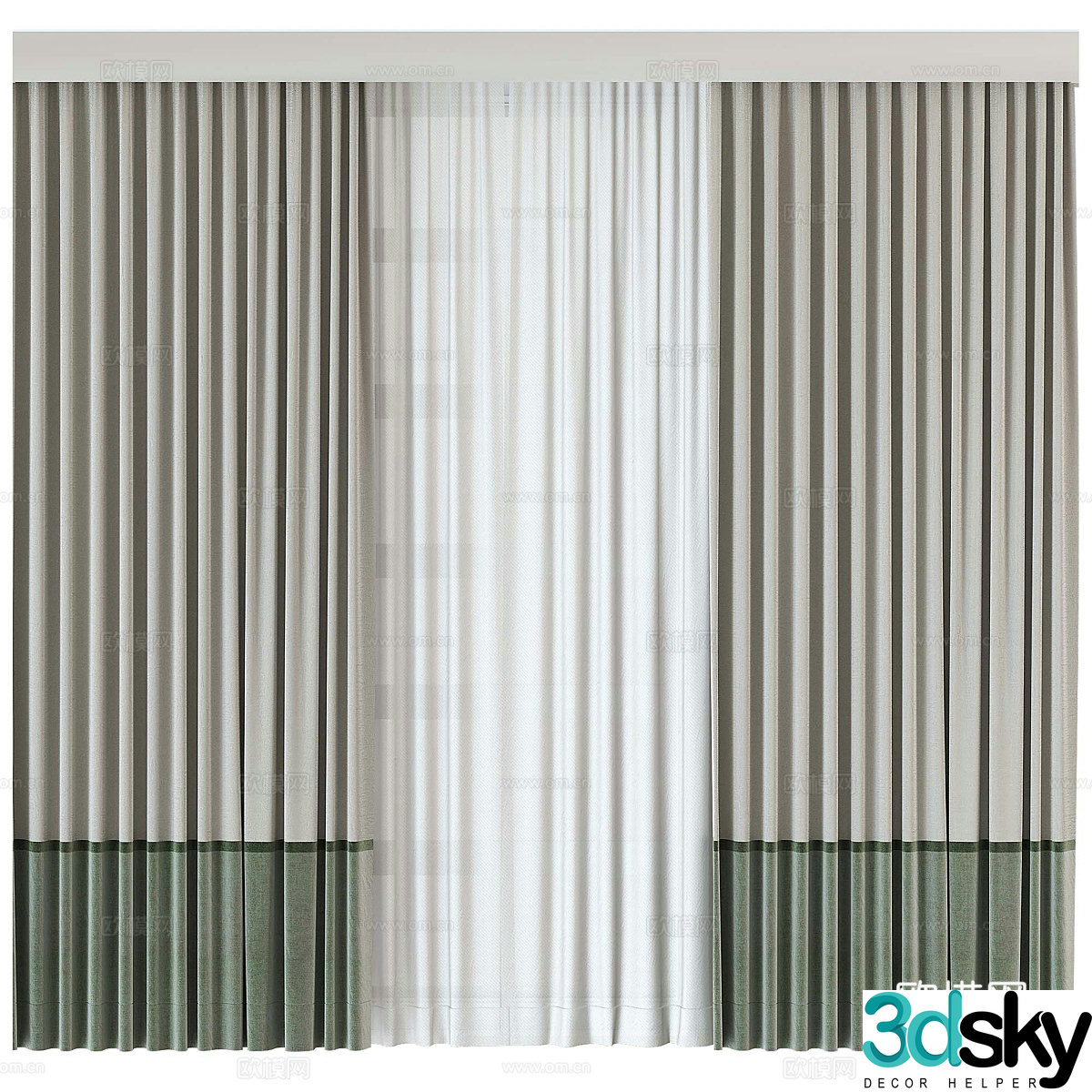 New Chinese children’s curtains 3D model
