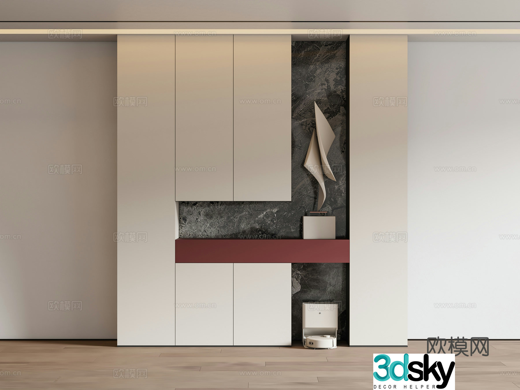 Modern shoe cabinet entrance cabinet 3d model