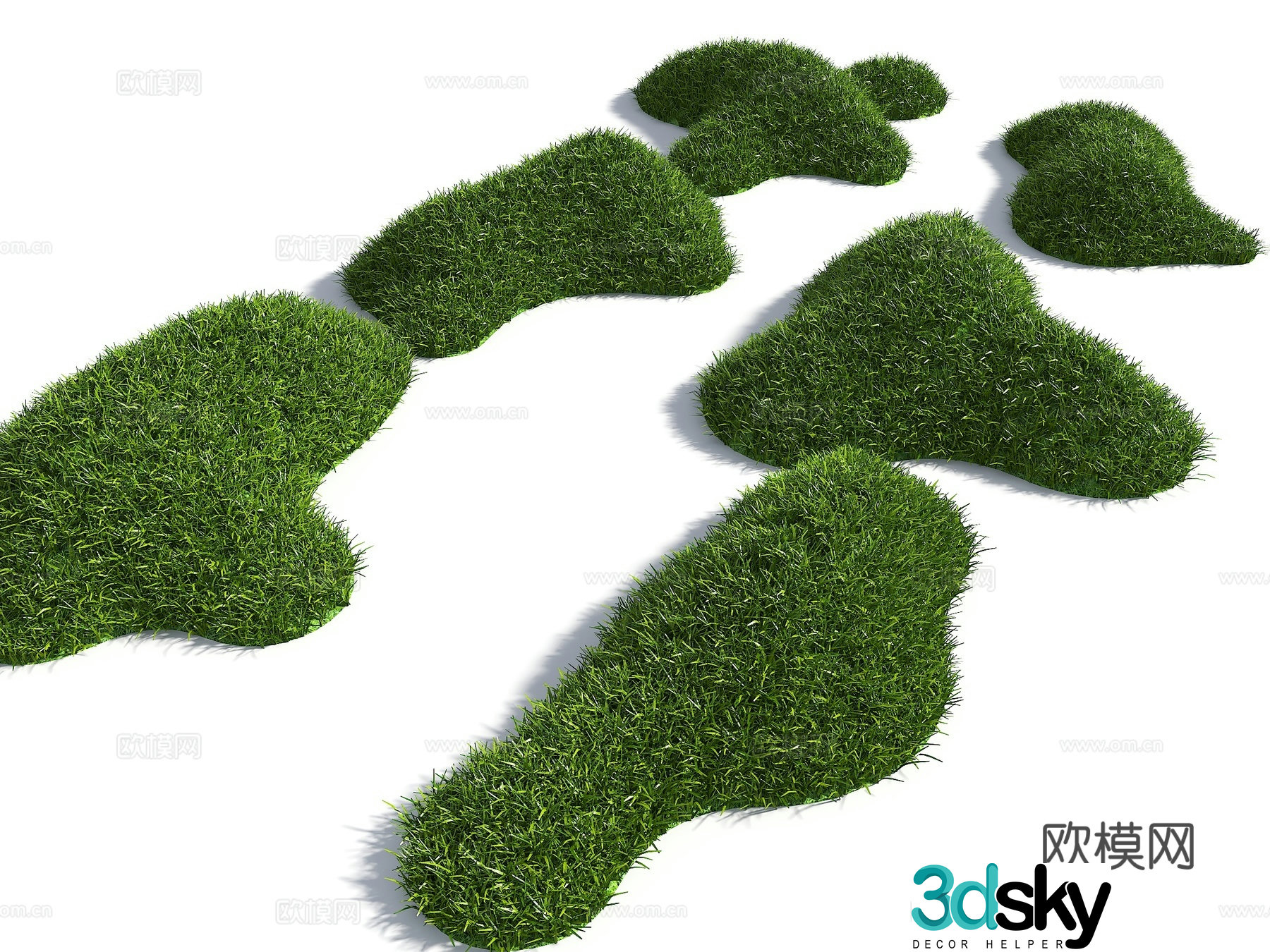 Modern courtyard micro-terrain grass slope hill bun soil slope pile mountain terrain park micro-terrain 3D model