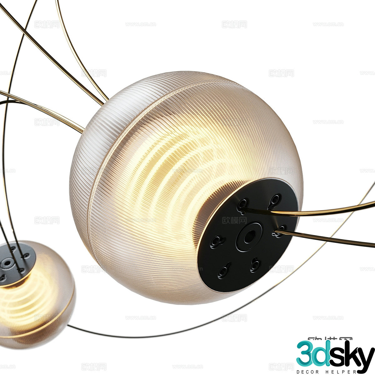 Modern light luxury DCW Editions Munari 6 chandelier 3d model