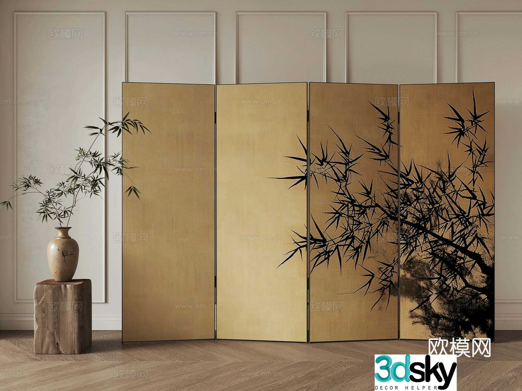New Chinese screen 3D model