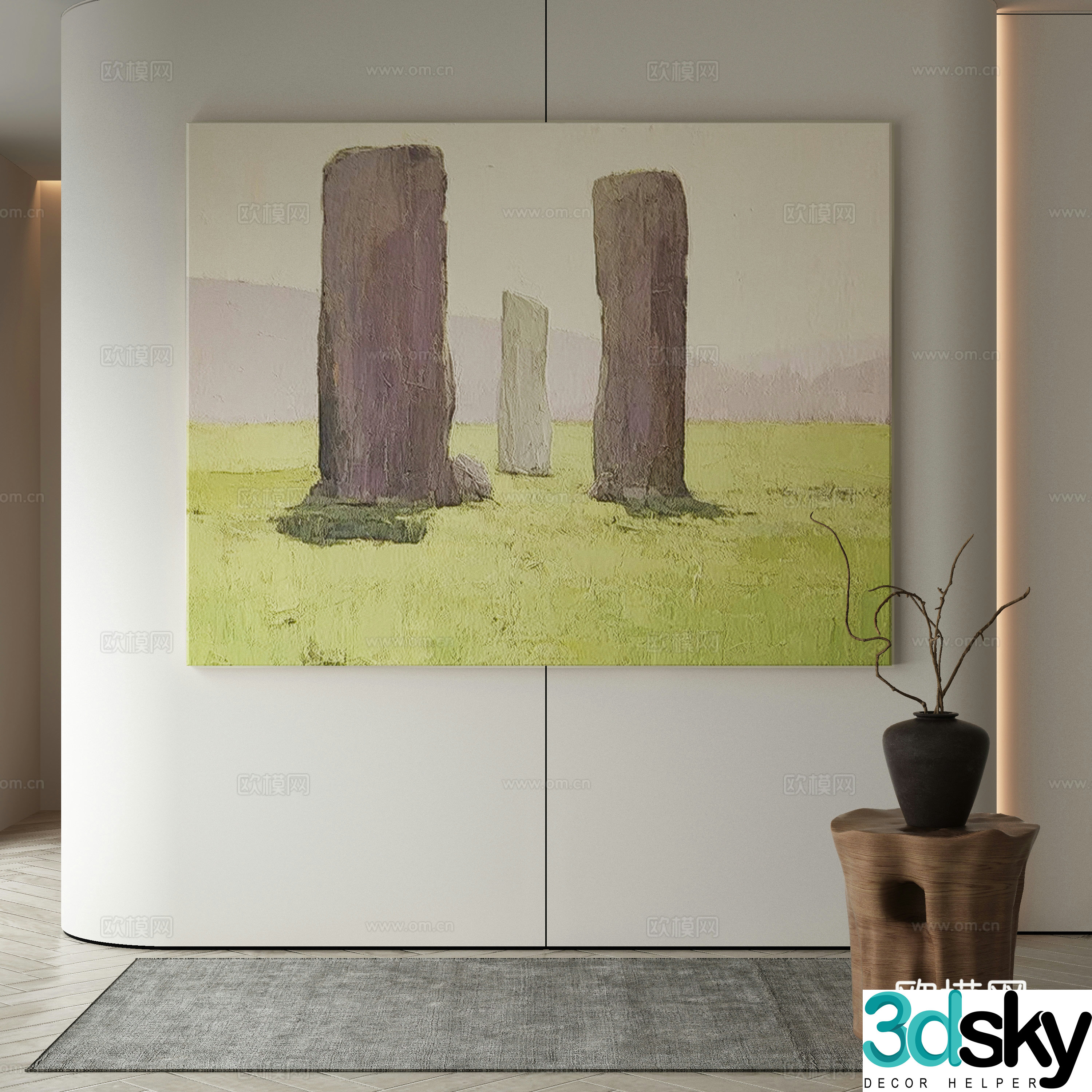 Wasabi hanging painting oil painting 3d model
