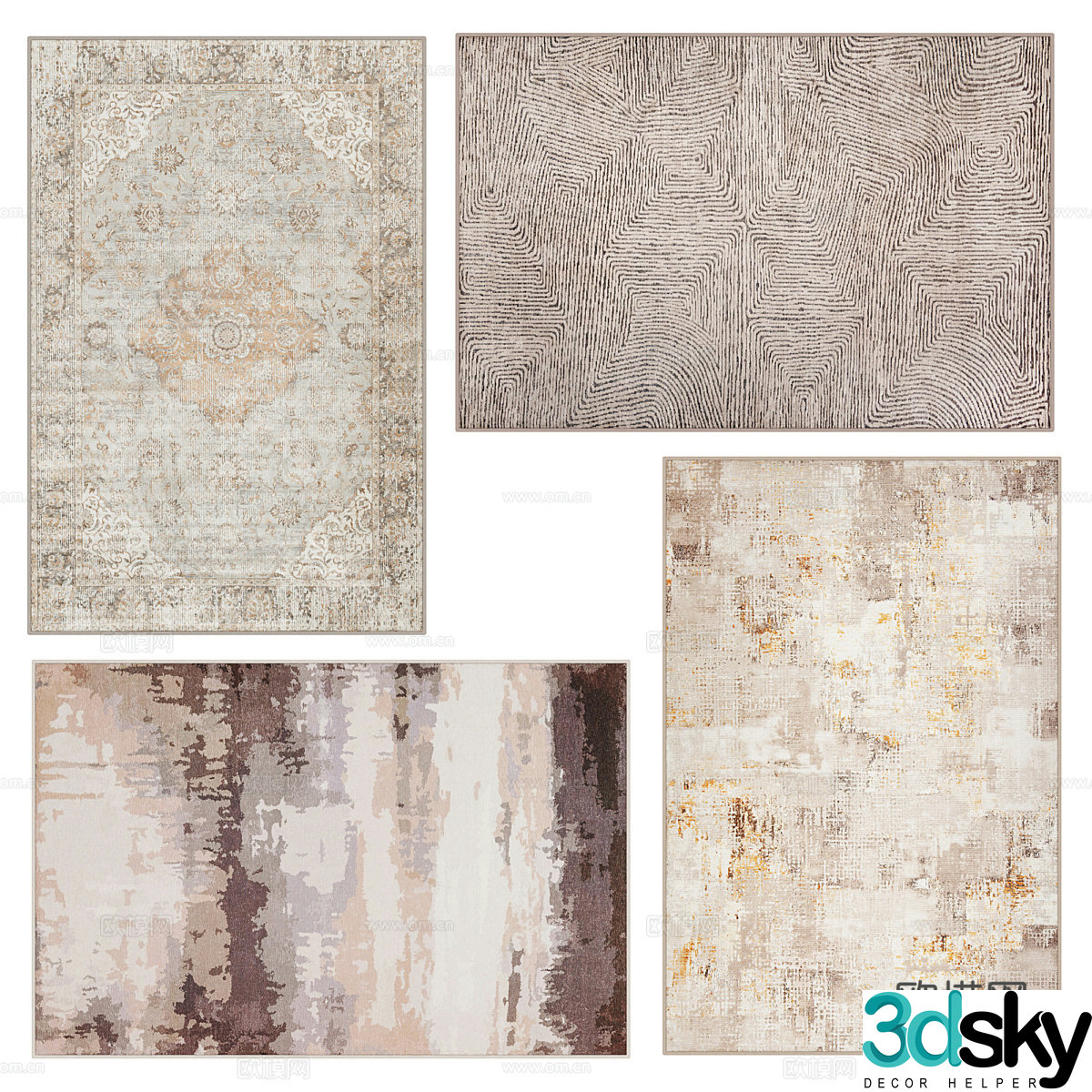 New Chinese style fabric carpet 3D model