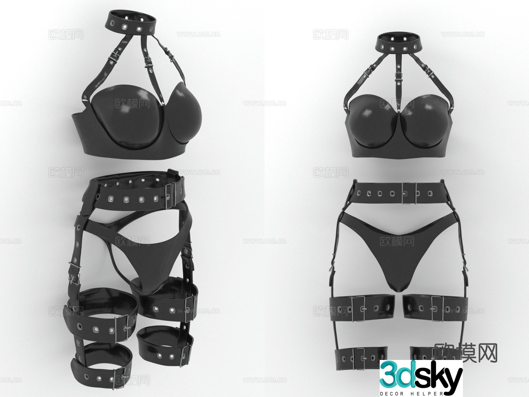 Sexy clothing nightclub dress women’s clothing sexy women’s clothing belt buckle 3d model