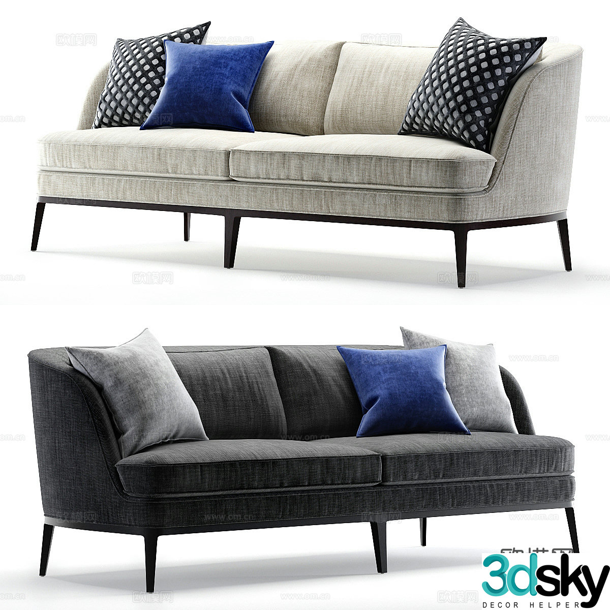 3d model of double sofa