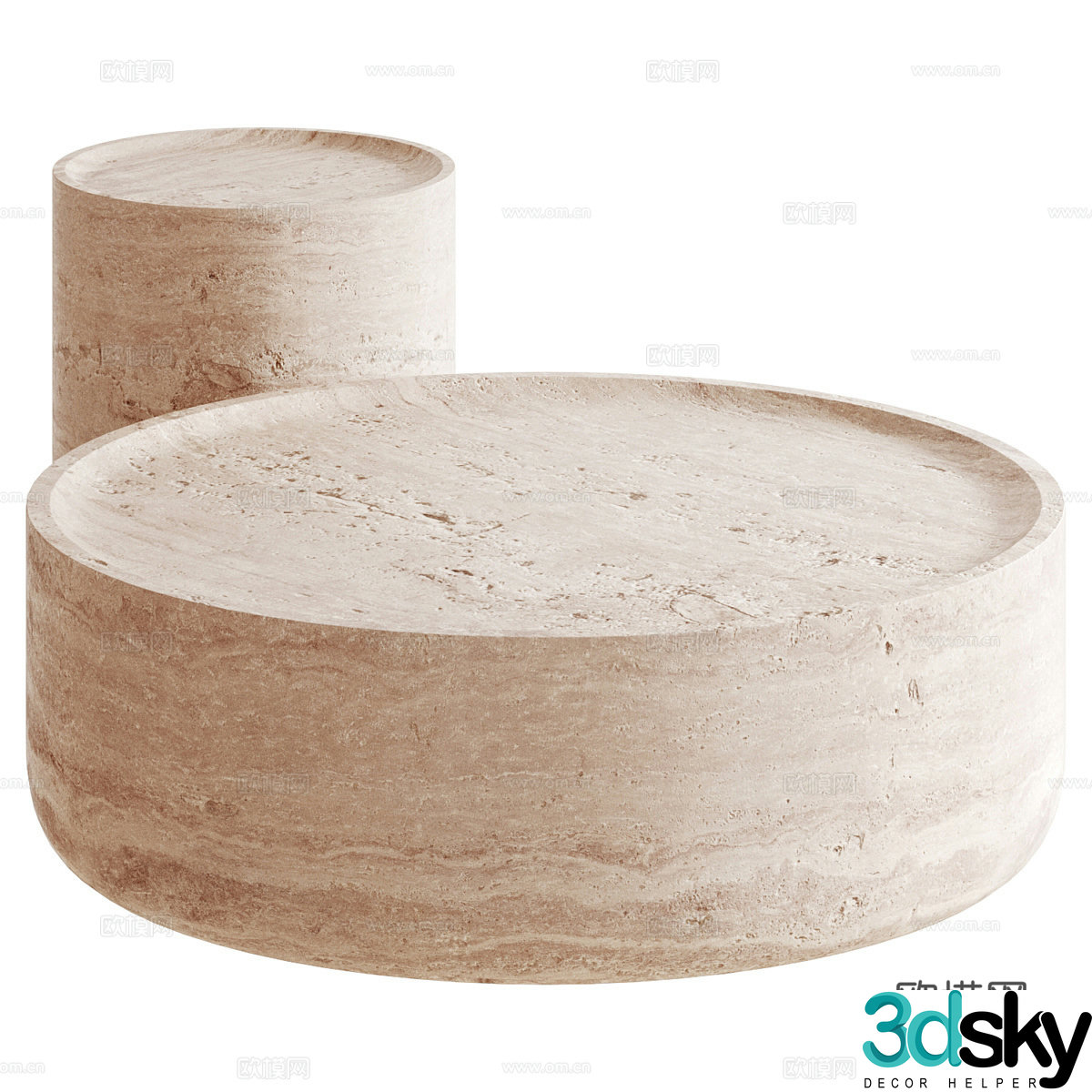 Modern Wasabi Stone Coffee Table 3D Model