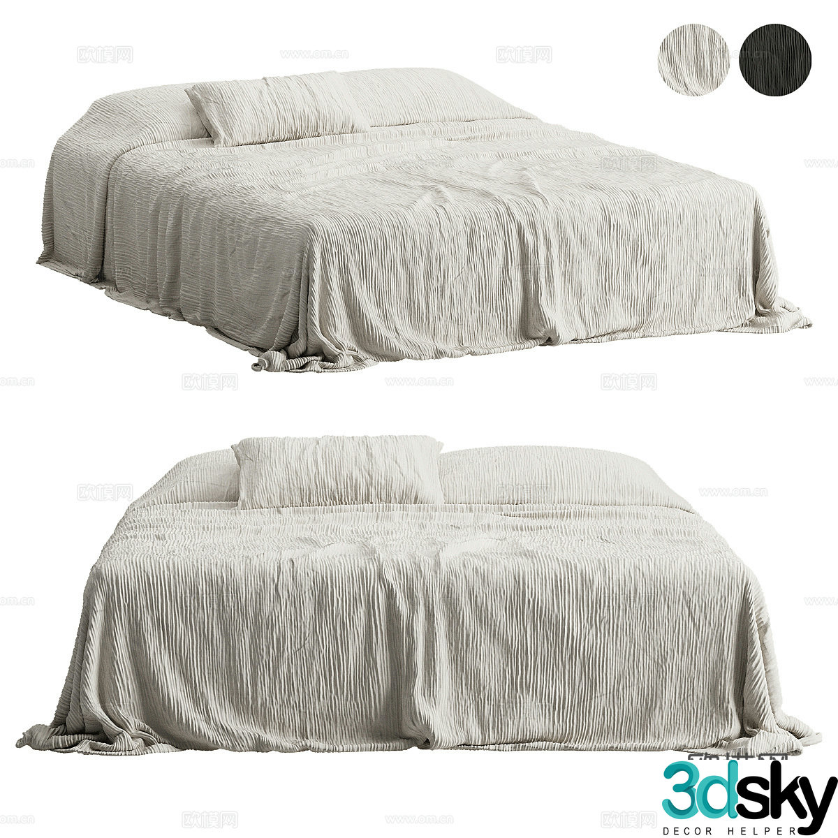 New Chinese style wabi sabi bedding 3D model