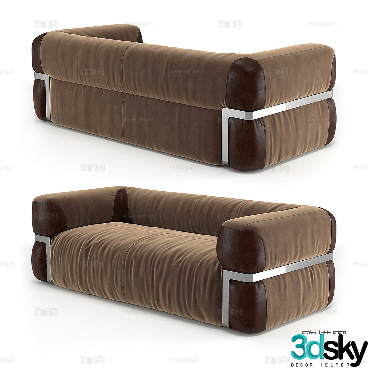 Three-person sofa 3d model