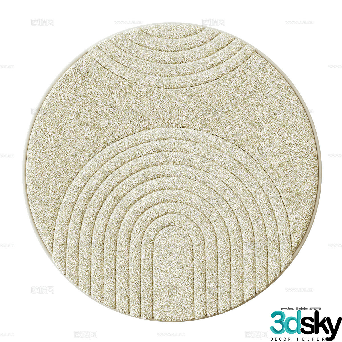 New Chinese HANSE round carpet 3D model