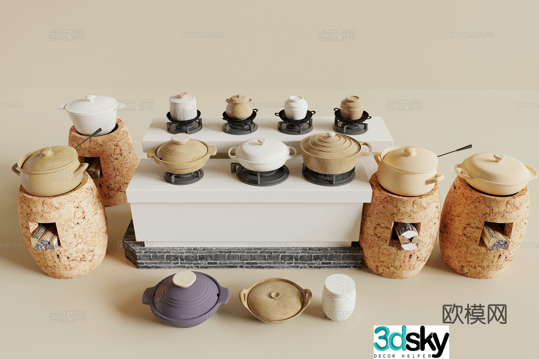 Modern casserole 3d model
