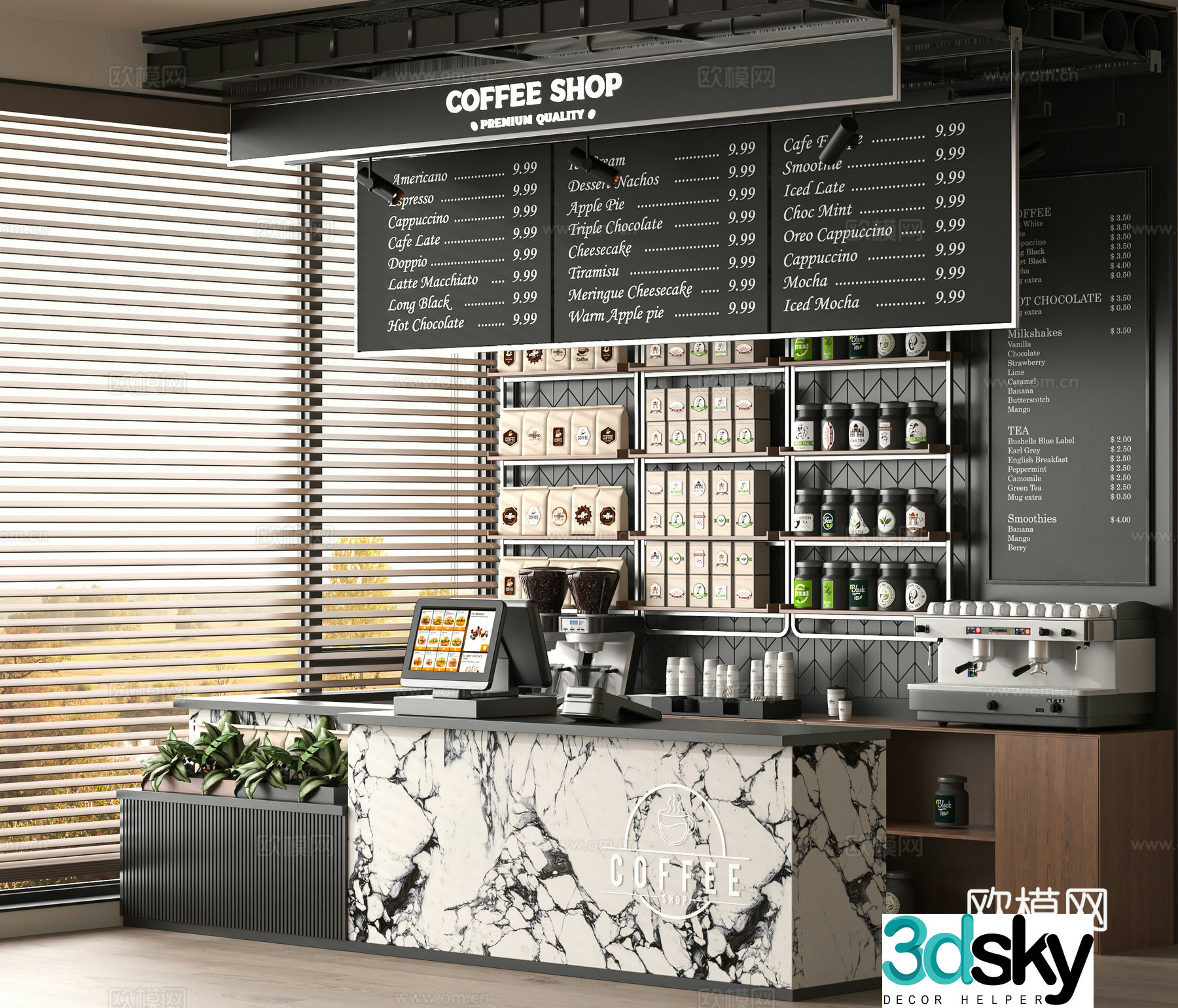 Modern cafe 3d model
