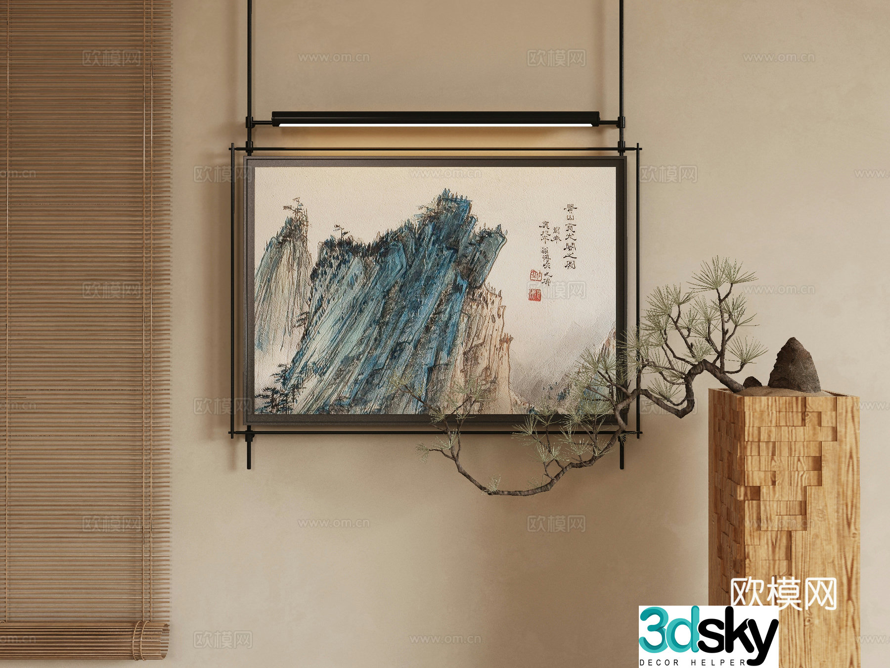 Wasabi hanging painting oil painting 3d model