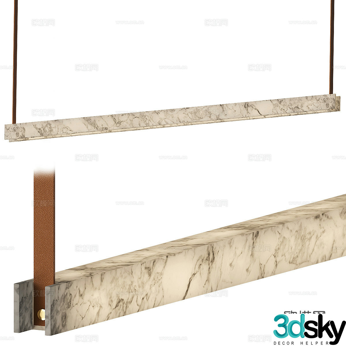 Modern Italian minimalist decorative chandelier 3d model