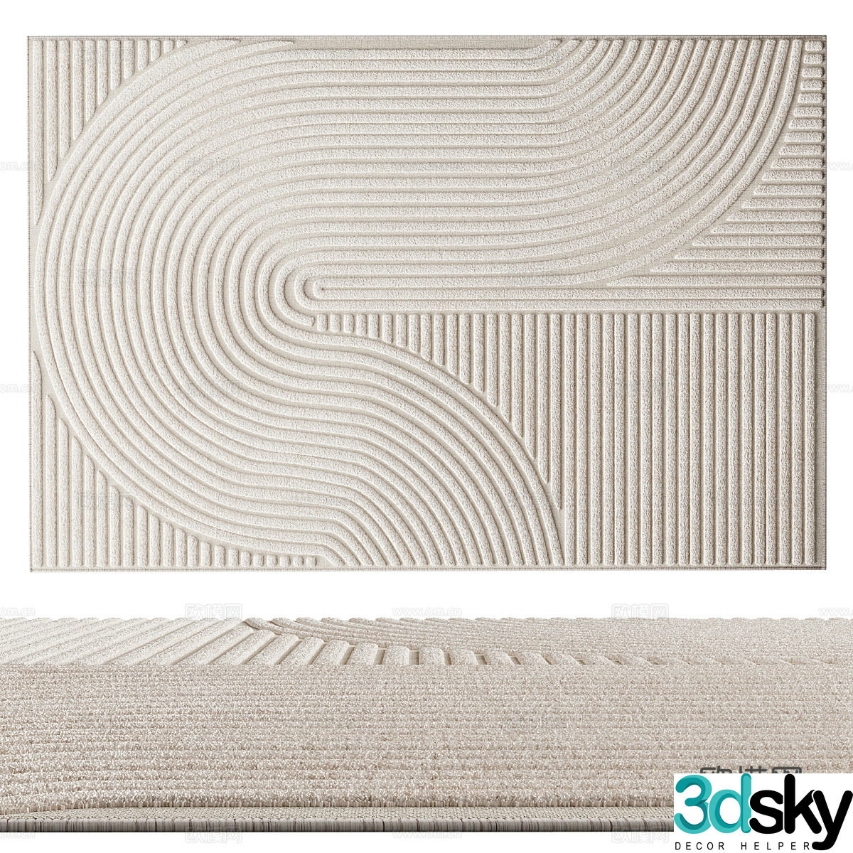 New Chinese style fabric carpet 3D model