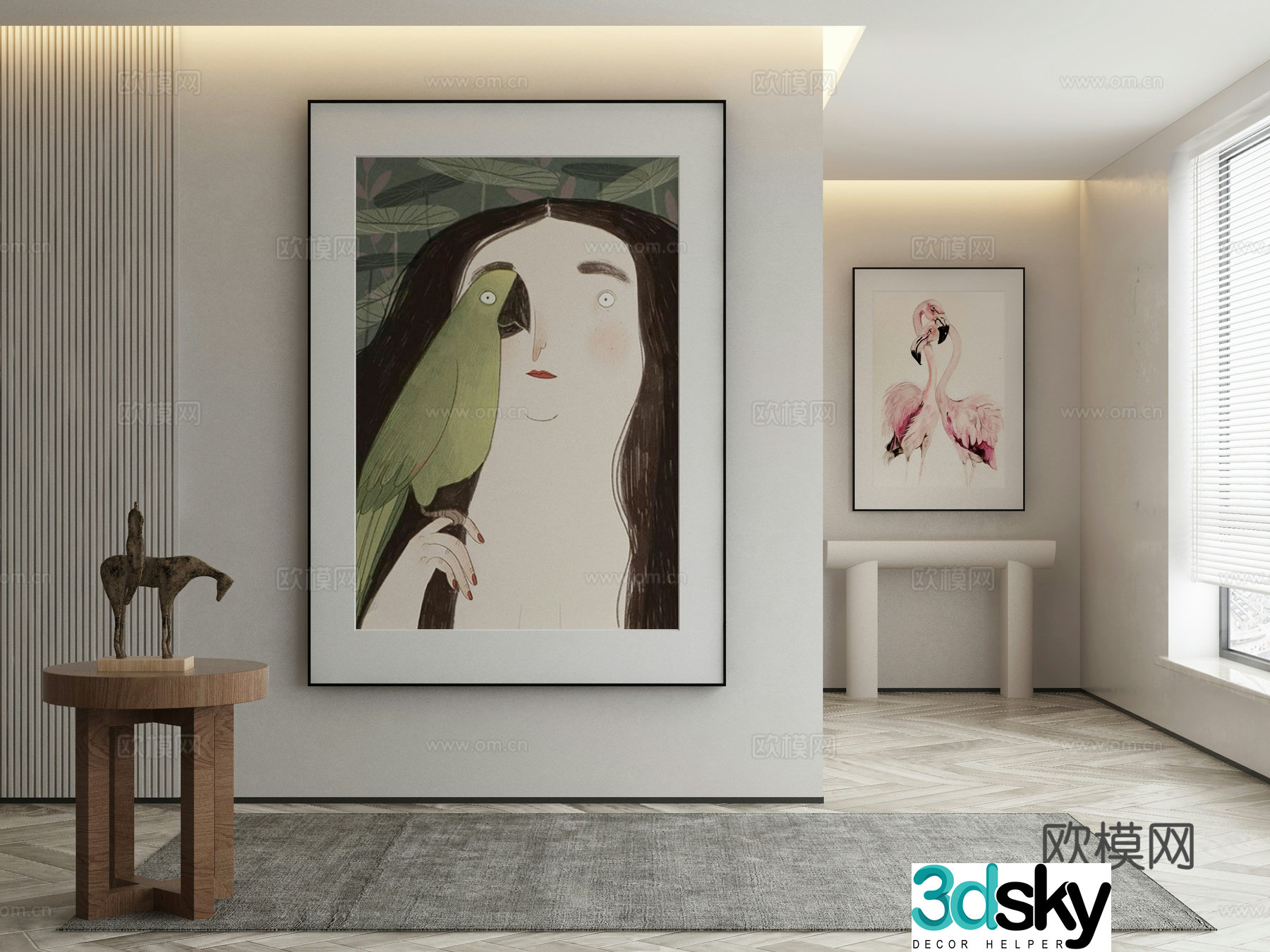 Wasabi hanging painting oil painting 3d model