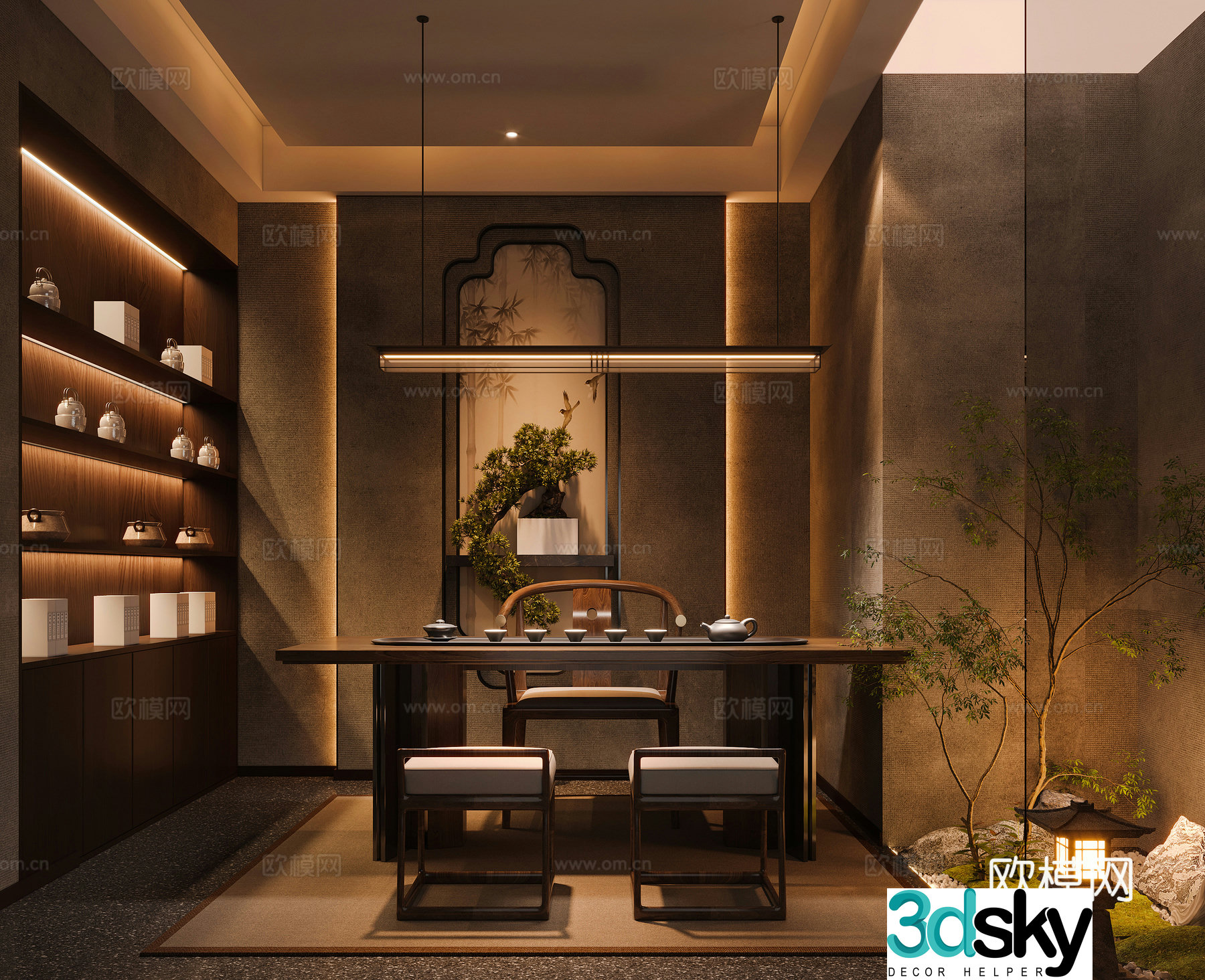 New Chinese tea room 3D model