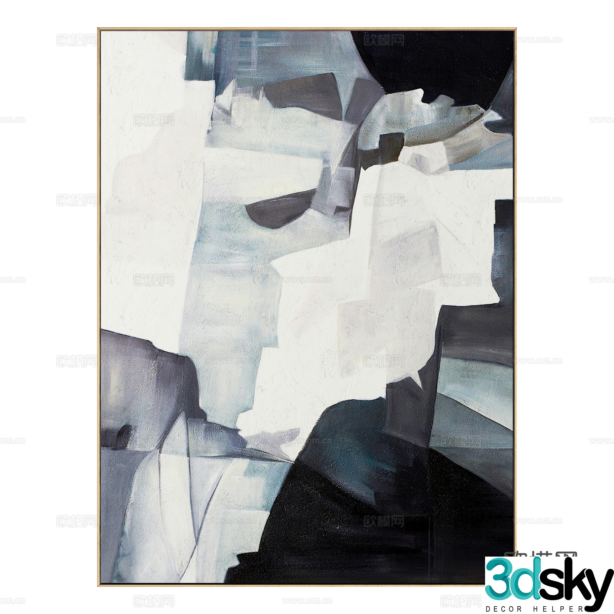 Modern hanging painting 3d model
