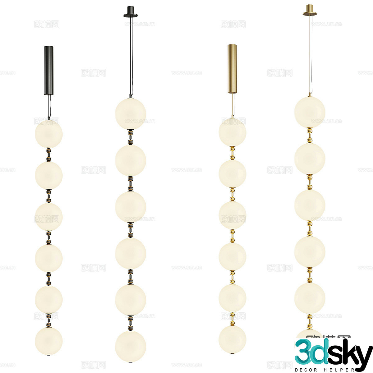 New Chinese style light luxury centervet series chandelier 3D model