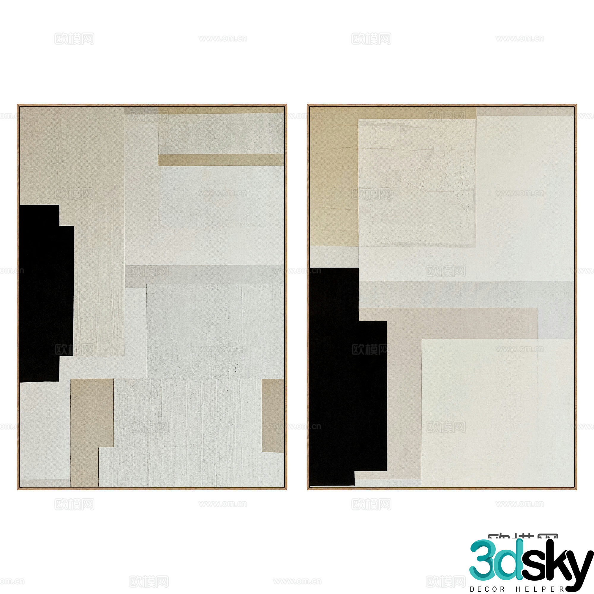 Modern hanging painting 3d model