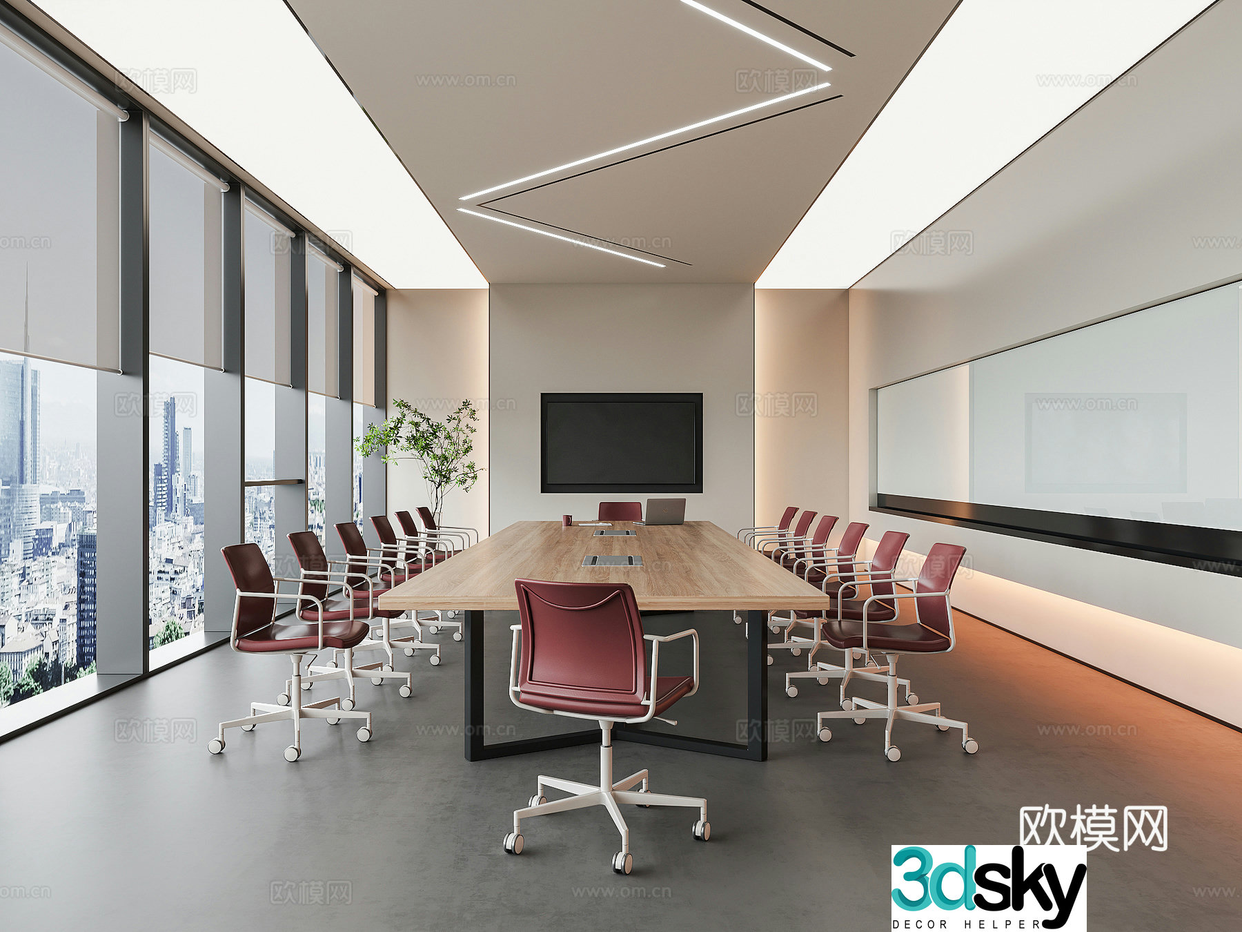 Modern conference room 3d model