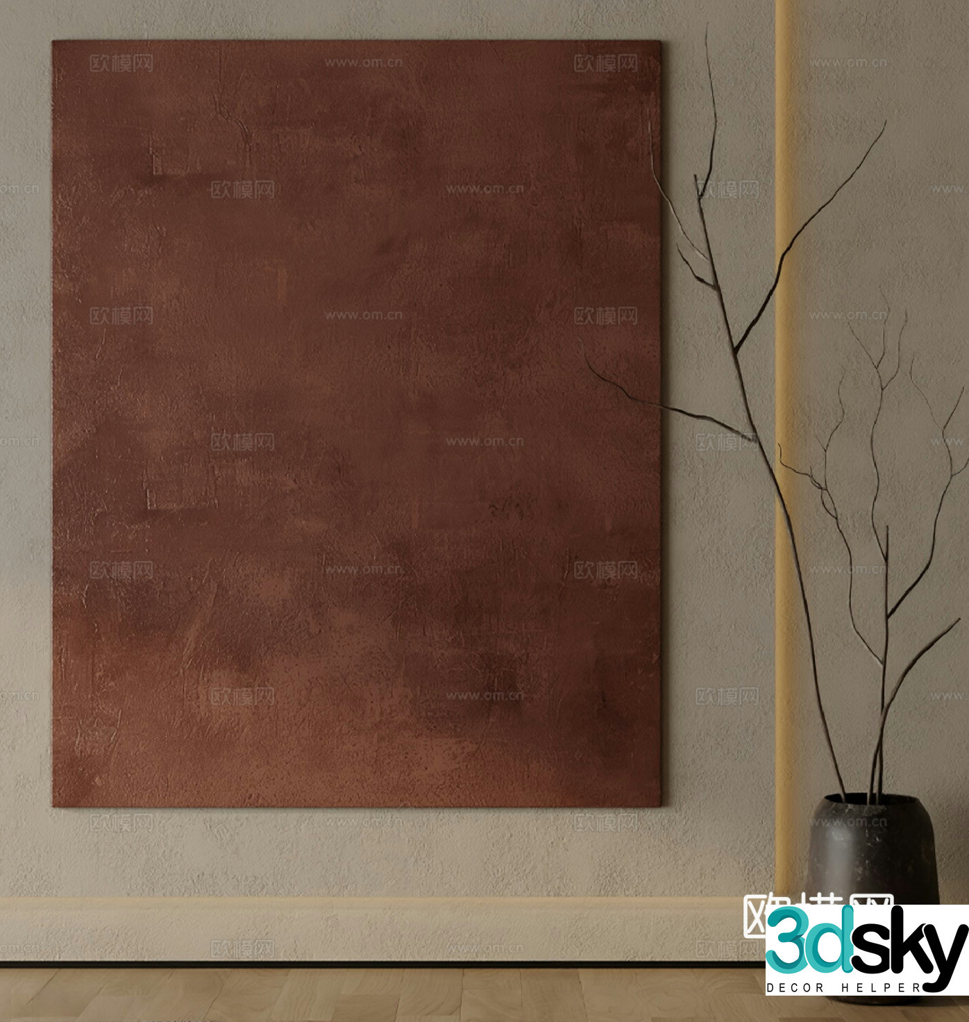 Simple Wasabi Hanging Painting 3D Model