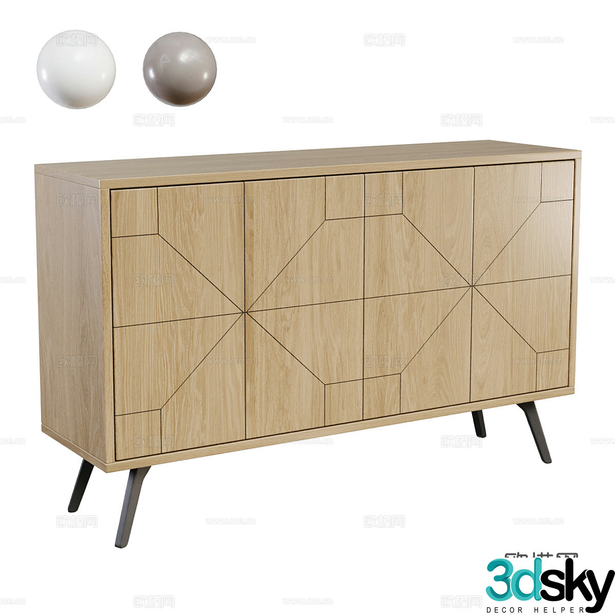 Modern Nordic Dune chest of drawers 3d model