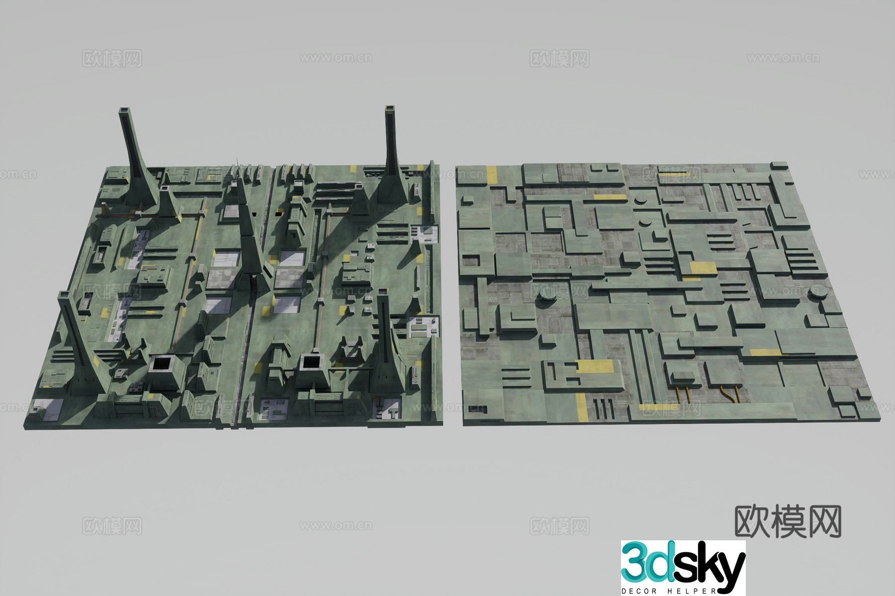 Science fiction building base 3d model