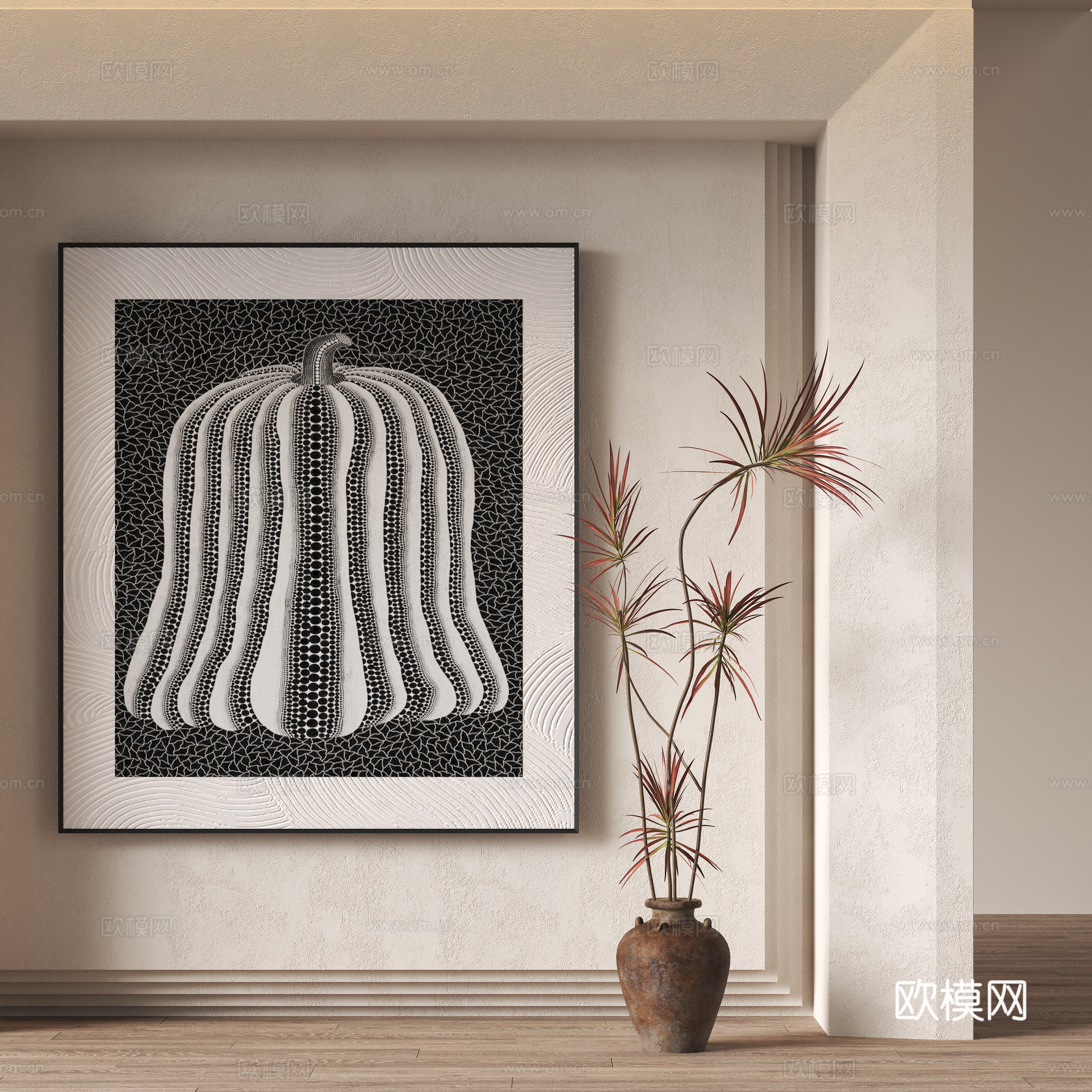 Wasabi wind decorative hanging painting 3d model