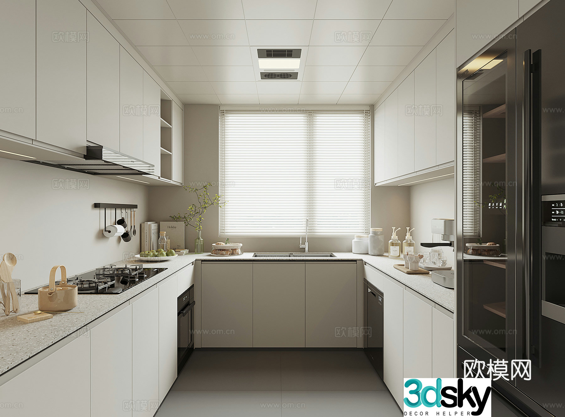 Modern home kitchen 3d model